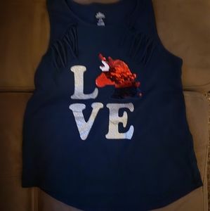 Girls L (10/12) blue sleeveless sequined ❤ shirt
